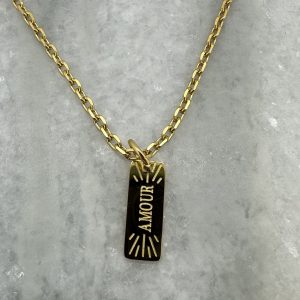 CADI Kette Edelstahl Gold Amour Anhänger, handgemacht in Kärnten