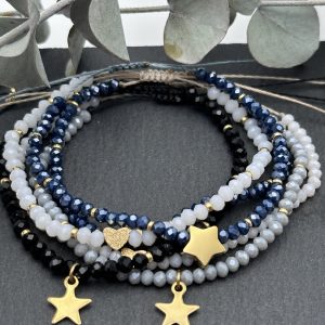 Glasschliffperlen Armbänder mit Anhänger