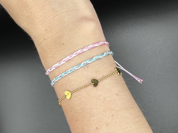 CADI Armband Nylon geflochten violett türkis, Handgemacht in Klagenfurt