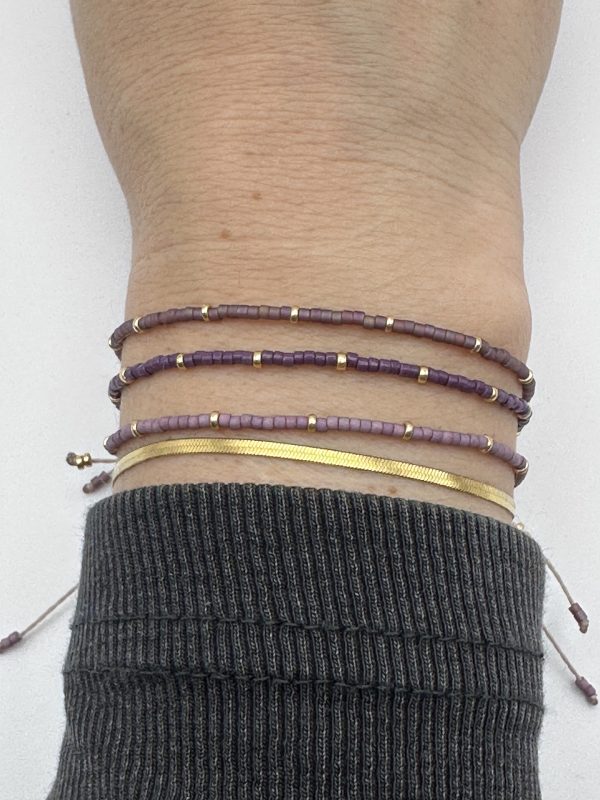 Armband Cadi Miyuki Spacer gold mauve, Handarbeit aus Klagenfurt