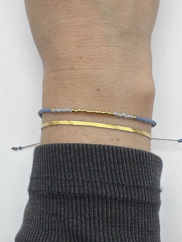 Armband Cadi Miyuki gold himmelblau grau, Kärntner Handarbeit